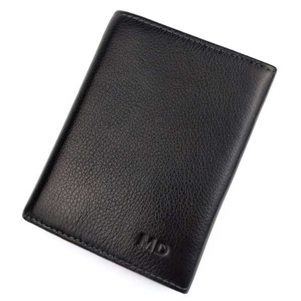 Кожаное мужское портмоне MD Leather MD-604-A (JZ6726) черный