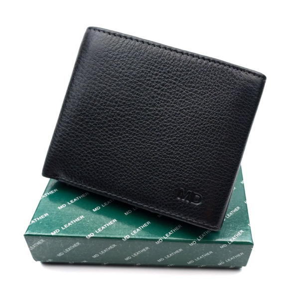 Чоловічий шкіряний портмоне MD Leather MD-0901-1 (JZ6716) чорний