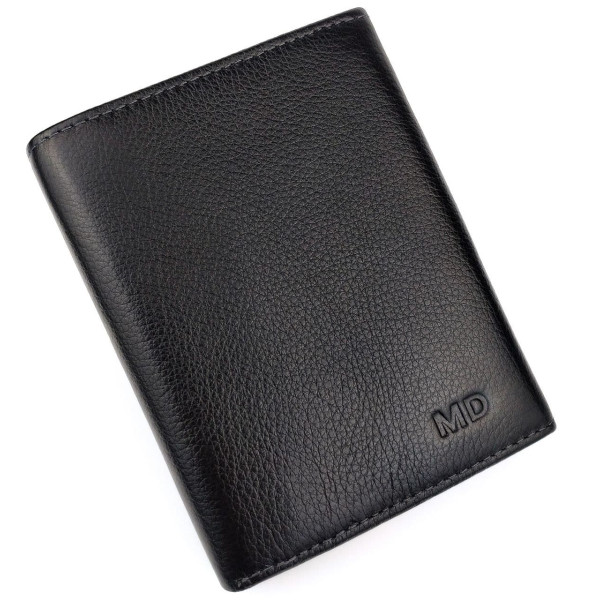 Кожаное мужское портмоне MD Leather MD-604-A (JZ6726) черный