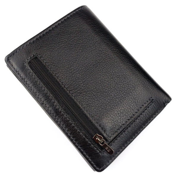Кожаное мужское портмоне MD Leather MD-604-A (JZ6726) черный