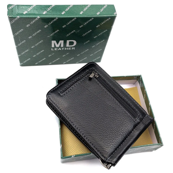 Кошелек - зажим из кожи для мужчин MD Leather MD-124-22 (JZ6741) черный