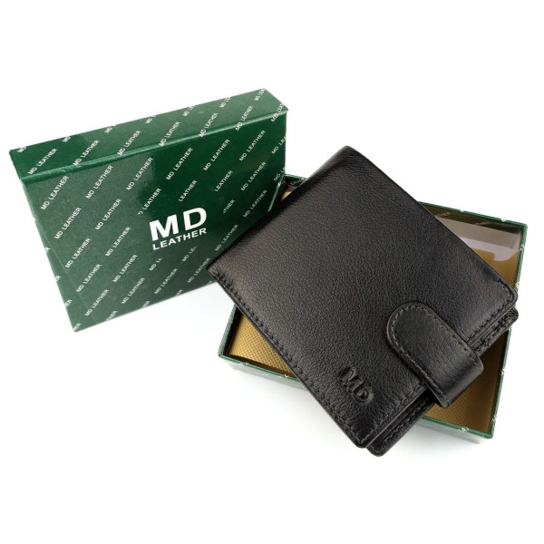 Качественный кошелек из кожи для мужчин
 MD Leather MD-22-208 (JZ6723) черный