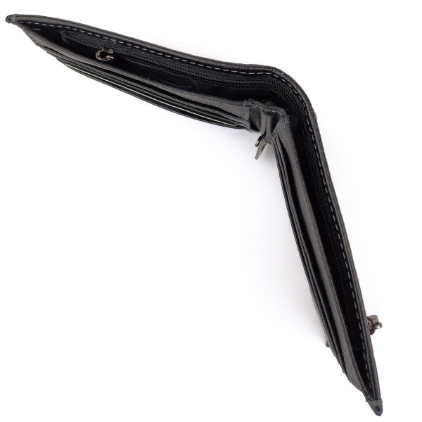 Мужской кожаный кошелек с зажимом для денег MD Leather MD-555-2A (JZ6732) черный