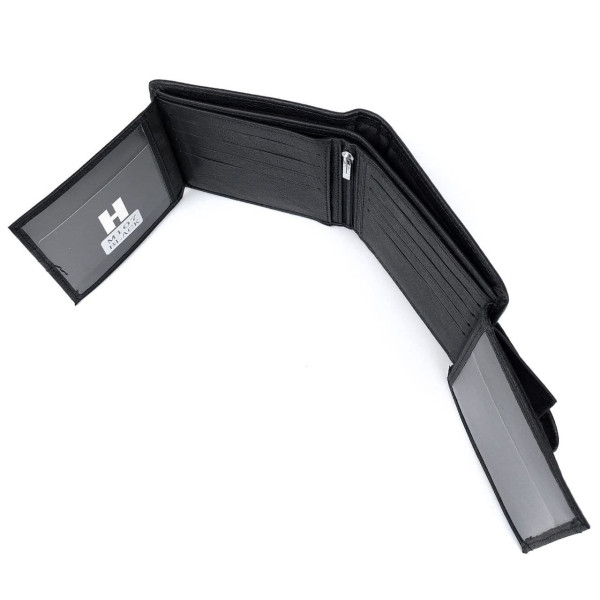 Стильный и практичный кошелек из кожи для мужчин Horton H-M107-1 (JZ6768) черный