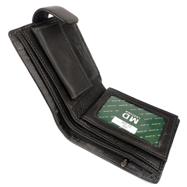 Качественный кошелек из кожи для мужчин
 MD Leather MD-22-208 (JZ6723) черный