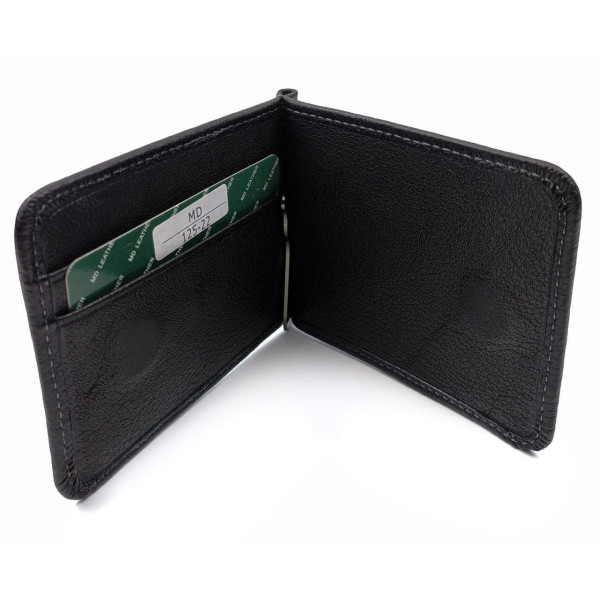 Кожаный кошелек для мужчин с монетницей MD Leather MD-125-22 (JZ6742) черный