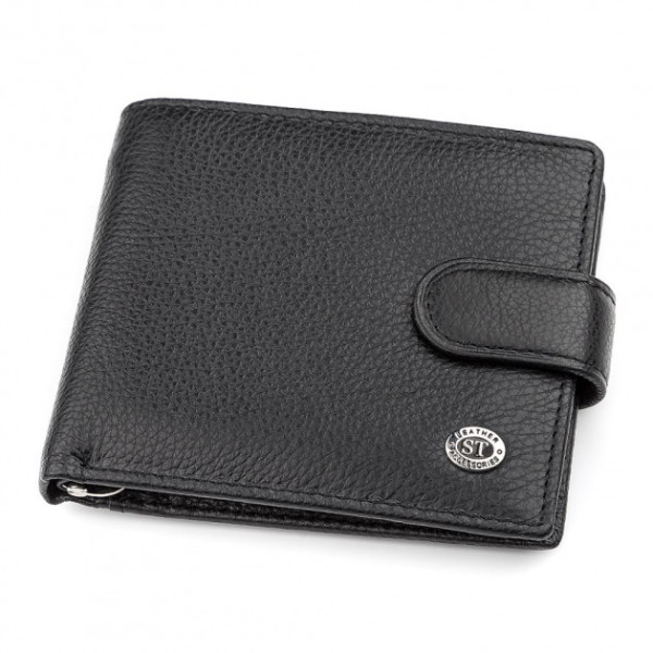 Мужской кошелек с зажимом для денег ST Leather (ST113-1) 58309 Черный