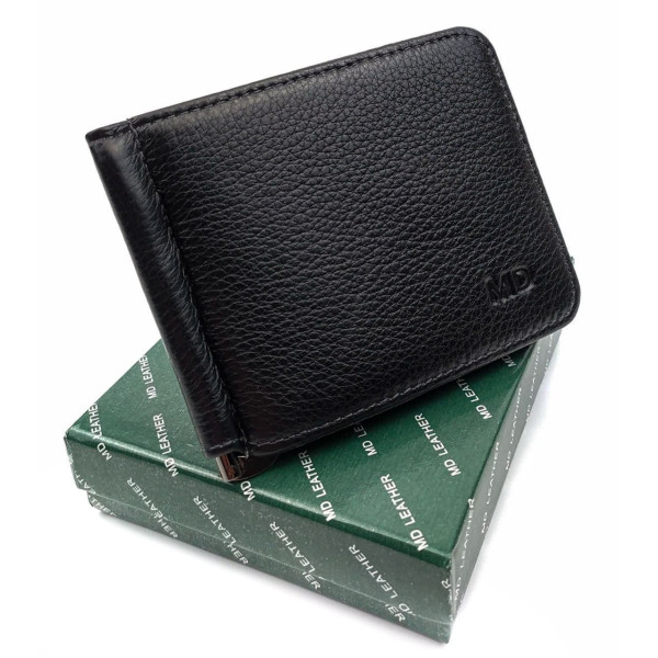 Кошелек - зажим из кожи для мужчин MD Leather MD-124-22 (JZ6741) черный