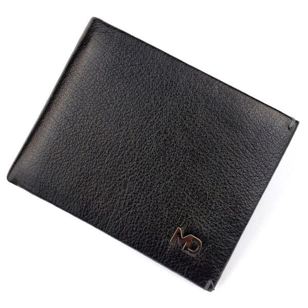 Мужской кожаный кошелек с зажимом для денег MD Leather MD-555-2A (JZ6732) черный