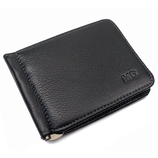 Кожаный кошелек для мужчин с монетницей MD Leather MD-125-22 (JZ6742) черный