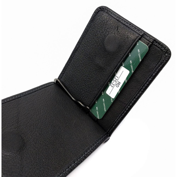 Кожаный кошелек для мужчин с монетницей MD Leather MD-125-22 (JZ6742) черный