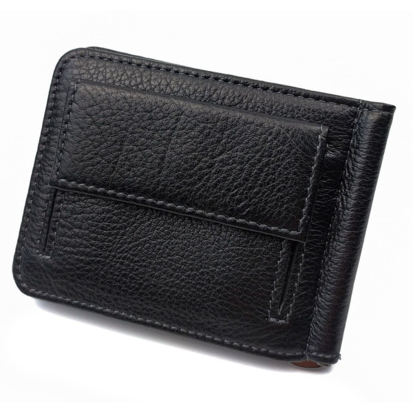 Кожаный кошелек для мужчин с монетницей MD Leather MD-125-22 (JZ6742) черный