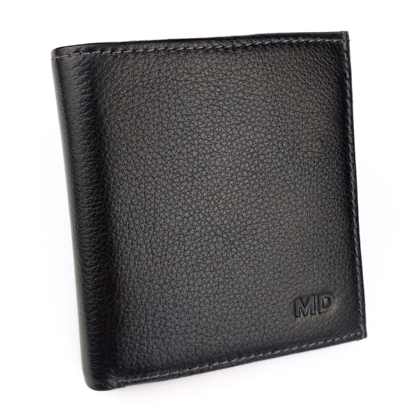 Небольшой кожаный кошелек для мужчин MD Leather MD-606-A (JZ6725) черный