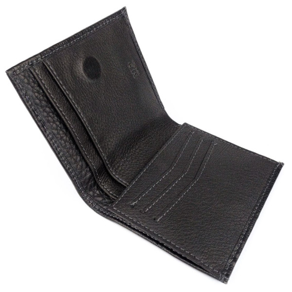 Небольшой кожаный кошелек для мужчин MD Leather MD-606-A (JZ6725) черный