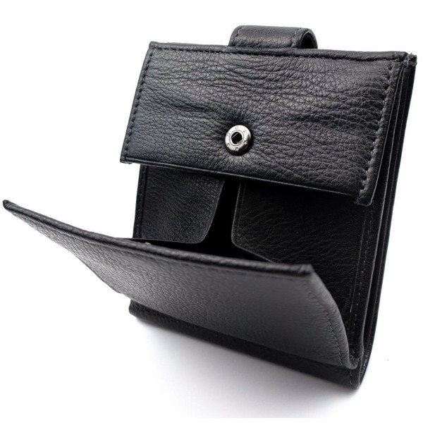 Стильный кошелек из кожи для парней MD Leather MD-122-A (JZ6736) черный