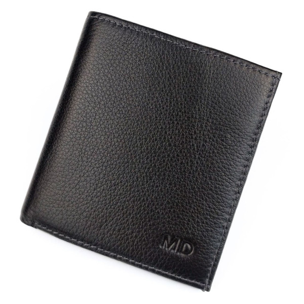Небольшой кожаный кошелек для мужчин MD Leather MD-606-A (JZ6725) черный