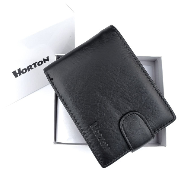 Кошелек для мужчин из кожи Horton H-538-1 (JZ6749) черный