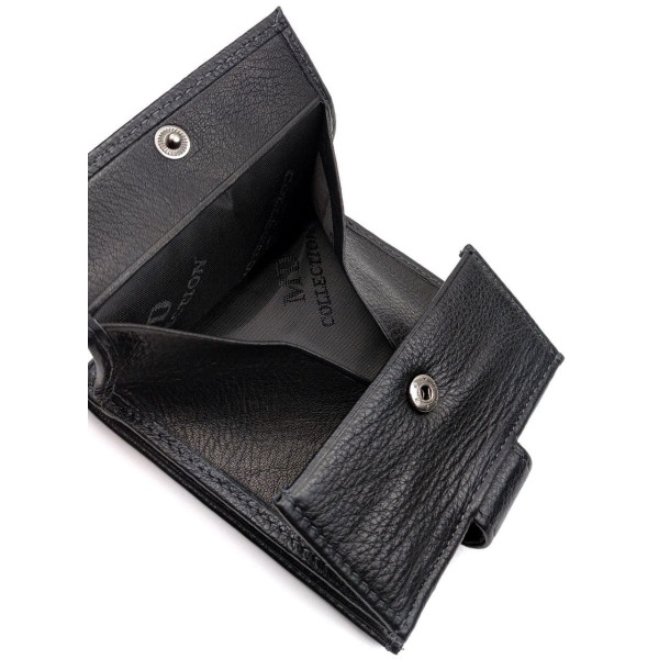 Стильный кошелек из кожи для парней MD Leather MD-122-A (JZ6736) черный