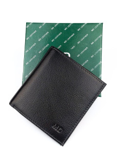 Небольшой кожаный кошелек для мужчин MD Leather MD-606-A (JZ6725) черный