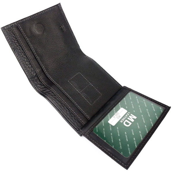 Небольшой кожаный кошелек для мужчин MD Leather MD-606-A (JZ6725) черный