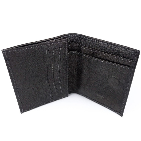 Небольшой кожаный кошелек для мужчин MD Leather MD-606-A (JZ6725) черный
