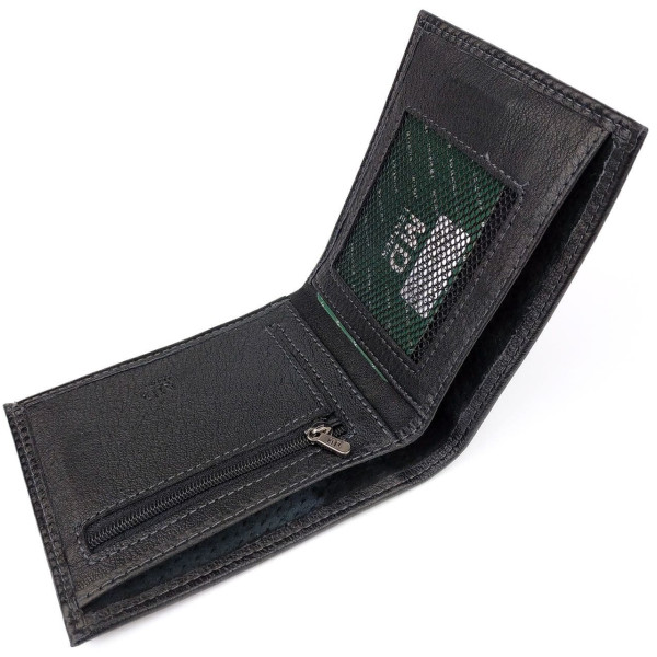 Стильный кошелек из кожи  для мужчин MD Leather MD-22-634 (JZ6730) черный
