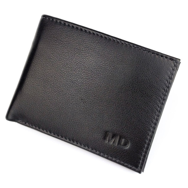 Стильный кошелек из кожи  для мужчин MD Leather MD-22-634 (JZ6730) черный
