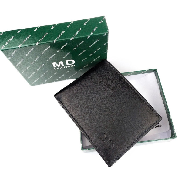 Стильный кошелек из кожи  для мужчин MD Leather MD-22-634 (JZ6730) черный