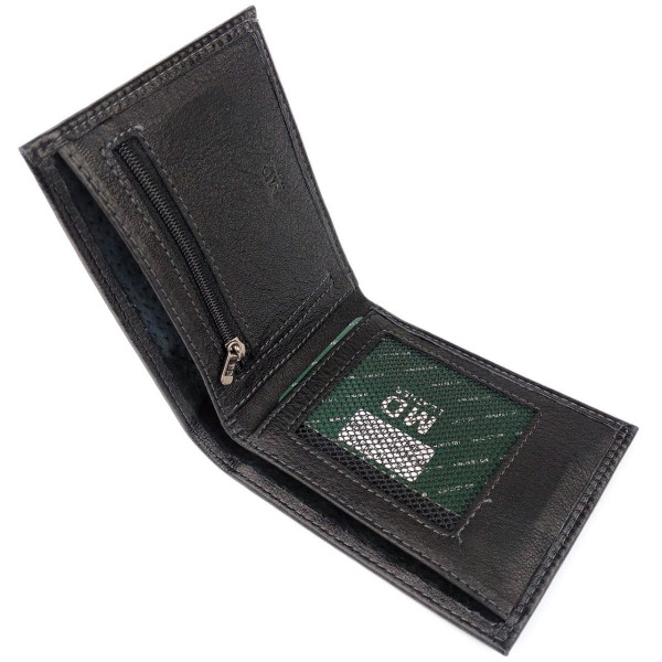 Стильный кошелек из кожи  для мужчин MD Leather MD-22-634 (JZ6730) черный