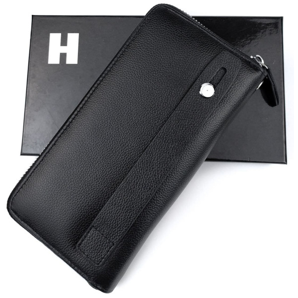 Оригинальный кошелек - клатч для мужчин из кожи Horton H-M38-3S-1 (JZ6752) черный