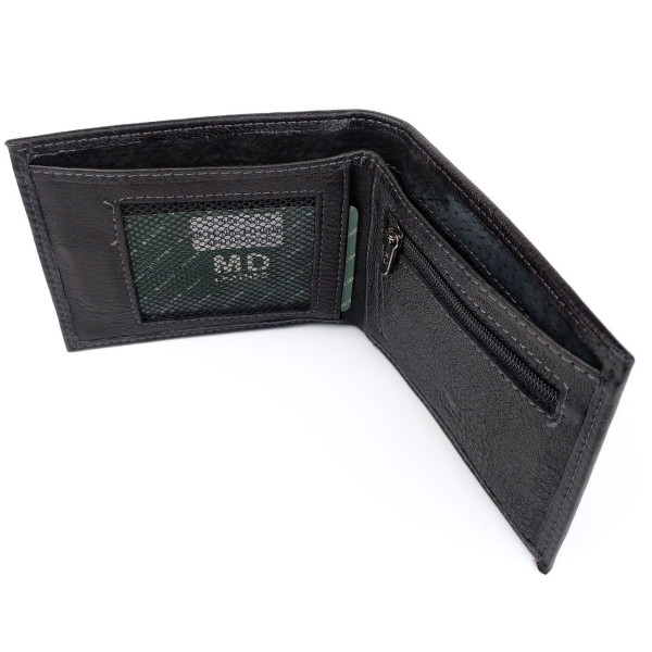 Стильный кошелек из кожи  для мужчин MD Leather MD-22-634 (JZ6730) черный