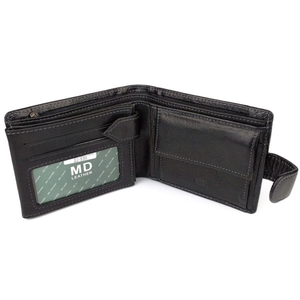Оригинальный кошелек из кожи  MD Leather MD-22-538 (JZ6722) черный