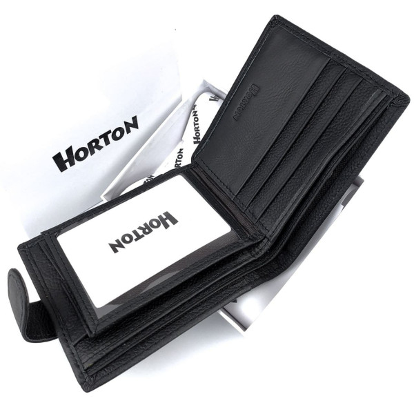 Качественное мужское портмоне из кожи Horton H-023-1 (JZ6744) черный
