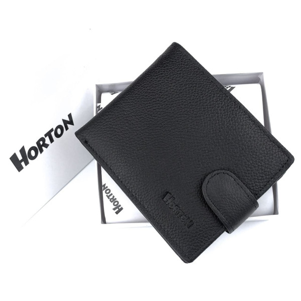 Качественное мужское портмоне из кожи Horton H-023-1 (JZ6744) черный