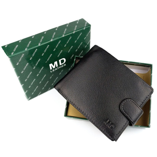 Оригинальный кошелек из кожи  MD Leather MD-22-538 (JZ6722) черный