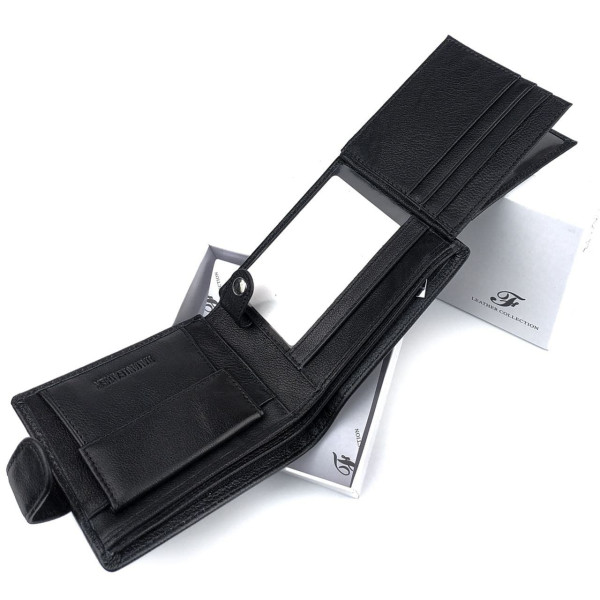 Практичный кошелек для мужчин с отсеком для документов Salfeite F-2-1 (JZ6782) черный