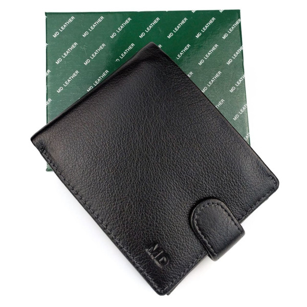 Оригинальный кошелек из кожи  MD Leather MD-22-538 (JZ6722) черный