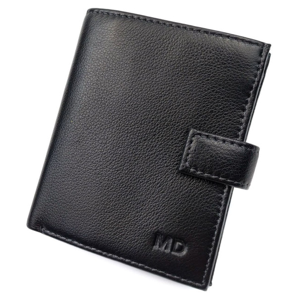Шкіряний гаманець для чоловіків MD Leather MD-190415 (JZ6738) чорний