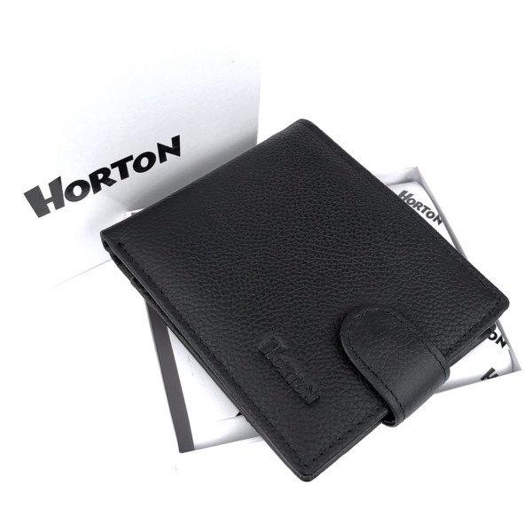 Качественное мужское портмоне из кожи Horton H-023-1 (JZ6744) черный