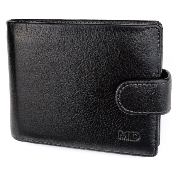 Гаманець зі шкіри для чоловіків MD Leather MD-22-208A (JZ6721) чорний