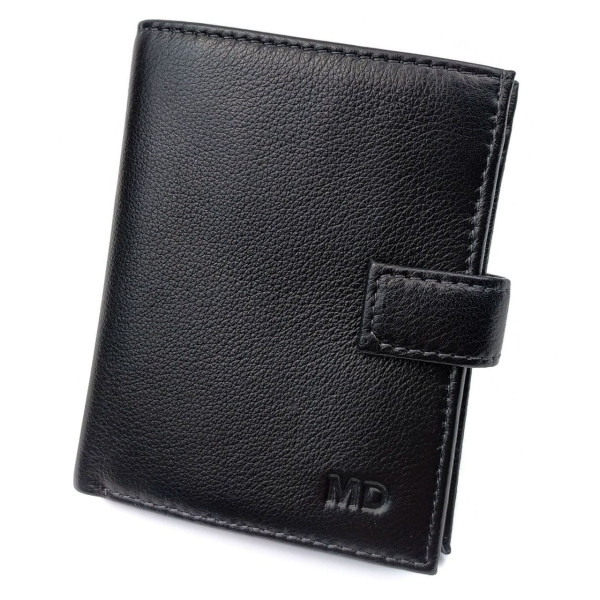 Шкіряний гаманець для чоловіків MD Leather MD-190415 (JZ6738) чорний
