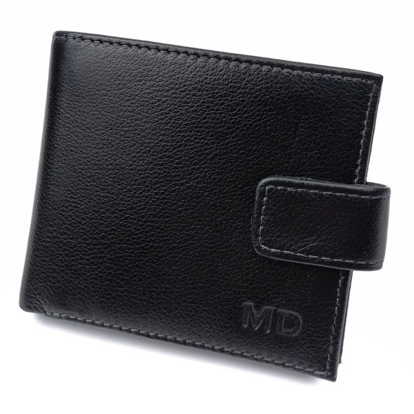 Практичный кошелек из кожи для мужчин MD Leather MD-132-A (JZ6734) черный