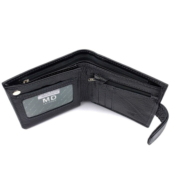 Практичный кошелек из кожи для мужчин MD Leather MD-132-A (JZ6734) черный