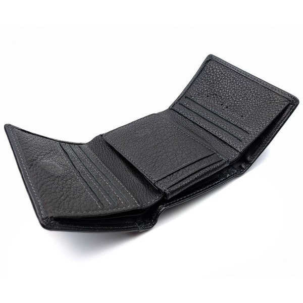 Небольшой мужской кошелек из кожи MD Leather MD-618-A (JZ6740) черный