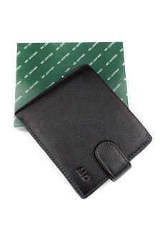 Кошелек из кожи с зажимом для денег MD Leather MD-22-089 (JZ6724) черный