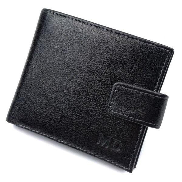 Практичный кошелек из кожи для мужчин MD Leather MD-132-A (JZ6734) черный
