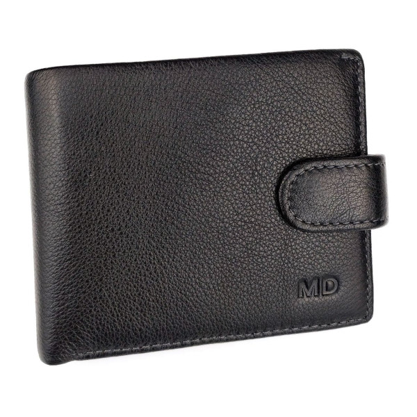 Гаманець зі шкіри із затискачем для грошей MD Leather MD-22-089 (JZ6724) чорний