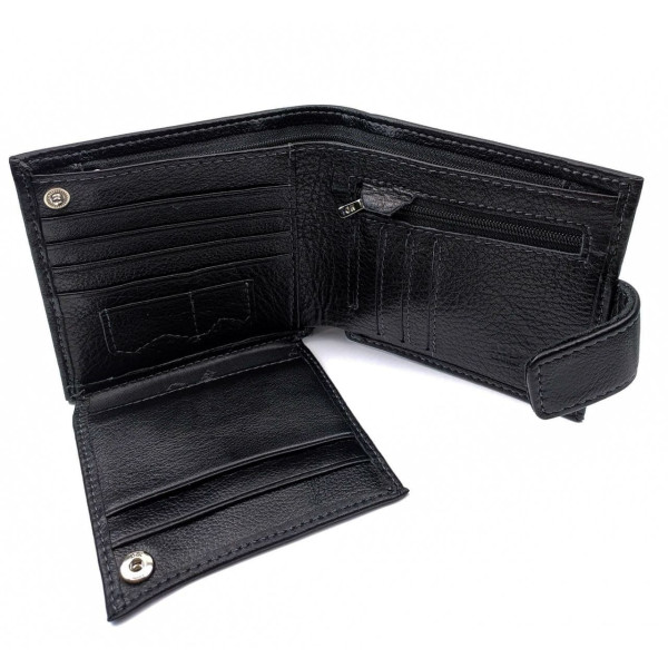 Практичный кошелек из кожи для мужчин MD Leather MD-132-A (JZ6734) черный