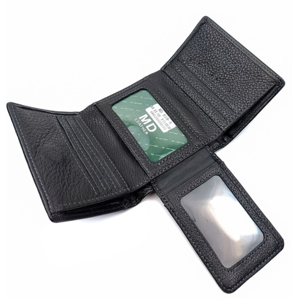 Небольшой мужской кошелек из кожи MD Leather MD-618-A (JZ6740) черный