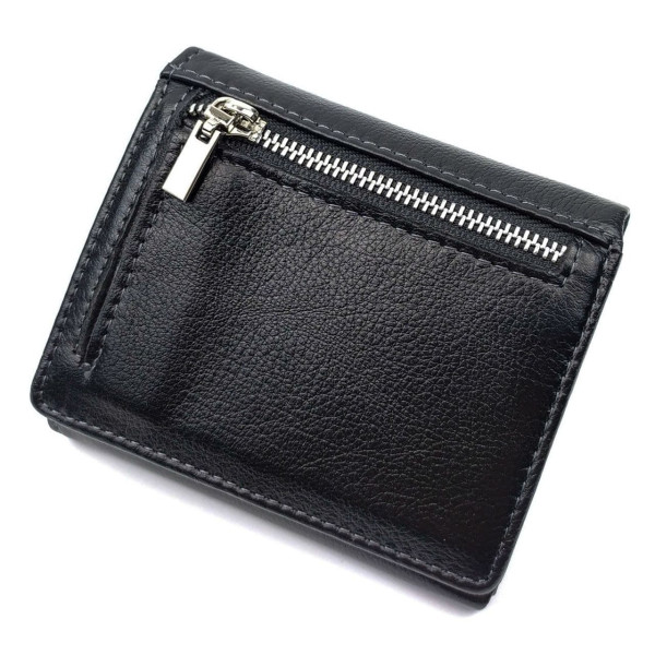 Небольшой мужской кошелек из кожи MD Leather MD-618-A (JZ6740) черный